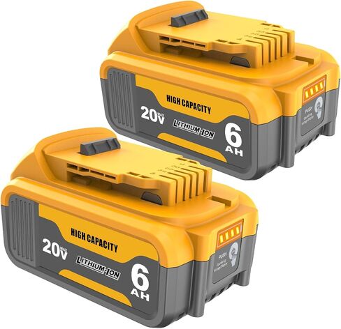 2Pack DCB200 20V 6.0AH بطارية بديلة متوافقة مع DEWALT 20V MAX DCB206-2 DCB-205-2 DCD/DCF/DCG/DCS الأدوات اللاسلكية in Kuwait