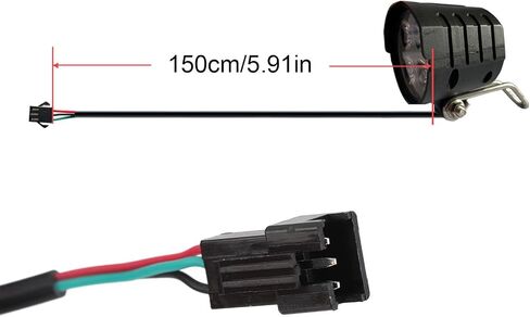 Bike Headlight, 12W Bright Headlight for Ebike 36V 48V 52V 60V, Mini Bike Headlight Kit with Horn and 1.5m Wire, Front Light for Ebike, Scooters, Motorcycle and Others in Kuwait