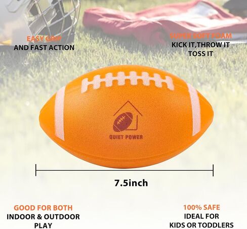 Silent Indoor Football Soft Foam Quiet Football for Indoor & Outdoor Play Low Bounce, Soft Impact Design Gift-Ready for Home & Backyard Use in Kuwait
