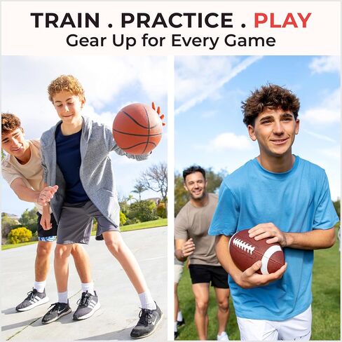5 Pcs Sport Balls Set Official Size Athletic Balls Include Soccer, Football, Basketball, Volleyball, Playground Ball, Kickball Set, Ball Pump for Indoor Outdoor Game Youth Adult in Kuwait