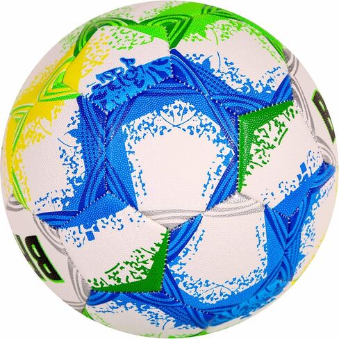 CLASICO Brazil Soccer Ball Size 5 – Premium Match Ball with Green, Yellow & Blue Accents, Durable Training Ball with Pump & Needle, Ages 14 and Up in Kuwait