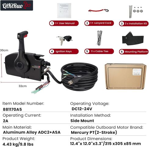 881170a5-4000 Side Mount for Mercury Outboard Engine Throttle Outboard Remote Control Box with 8pin in Kuwait