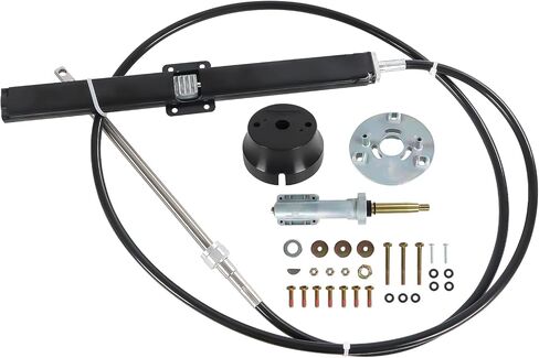 Back Mount Rack Steering System Kit 8FT 10FT 12FT 14FT 16FT 18FT replacecment for Teleflex & Safe-T Includes Rack Helm,Steering Cable,90 Degree Bezel Kit–for Sterndrive,I/O,Outboard & Ski Boats in Saudi Arabia
