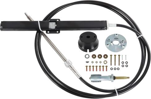 Back Mount Rack Steering System Kit 8FT 10FT 12FT 14FT 16FT 18FT replacecment for Teleflex & Safe-T Includes Rack Helm,Steering Cable,90 Degree Bezel Kit–for Sterndrive,I/O,Outboard & Ski Boats in Saudi Arabia