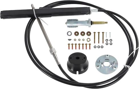 Back Mount Rack Steering System Kit 8FT 10FT 12FT 14FT 16FT 18FT replacecment for Teleflex & Safe-T Includes Rack Helm,Steering Cable,90 Degree Bezel Kit–for Sterndrive,I/O,Outboard & Ski Boats in Saudi Arabia