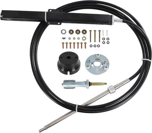 Back Mount Rack Steering System Kit 8FT 10FT 12FT 14FT 16FT 18FT replacecment for Teleflex & Safe-T Includes Rack Helm,Steering Cable,90 Degree Bezel Kit–for Sterndrive,I/O,Outboard & Ski Boats in Saudi Arabia