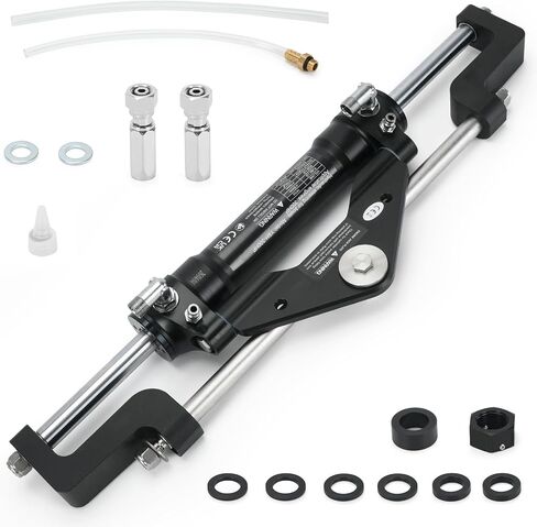 300HP Front Mount Hydraulic Steering Cylinder with Two-Way Lock Valve Fits for SeaStar Steering Cylinder HC5345-3 and Outboard Boats up to 300HP, Max Pressure 10.3Mpa/1500PSI in Kuwait