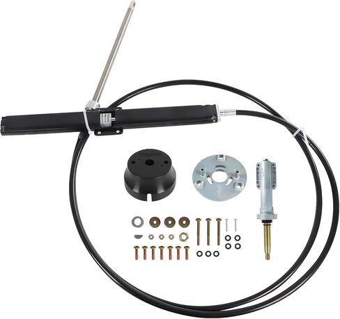 Back Mount Rack Steering System Kit 8FT 10FT 12FT 14FT 16FT 18FT replacecment for Teleflex & Safe-T Includes Rack Helm,Steering Cable,90 Degree Bezel Kit–for Sterndrive,I/O,Outboard & Ski Boats in Saudi Arabia