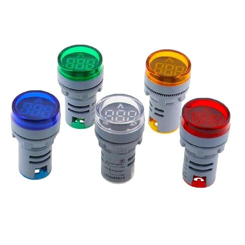 1pc DIY Mini Digital Voltmeter 22mm Round AC 12-500V Volt Voltage Tester Meter Monitor Power LED Indicator Pilot Lamp Light Display(Blue) in Kuwait