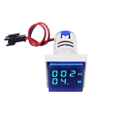 1 قطعة شاشة LED رقمية صناعية ساعات مربعة مؤشر الموقت 0-999H AC220-380V AD101-22HRS (أزرق) in Kuwait
