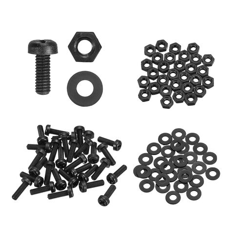 MECCANIXITY 10 مجموعة M6x100mm نايلون PA66 البلاستيك الصليب جولة رئيس المسمار فيليبس البراغي سداسية المكسرات شقة غسالات مجموعة متنوعة، متري كامل الموضوع الترباس السحابات لتجميع آلة DIY، أبيض in Kuwait