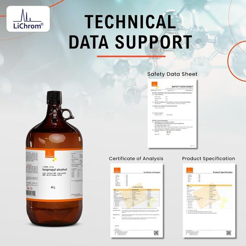 كحول الأيزوبروبيل، درجة HPLC من LiChrom | مذيب عالي النقاء للاستخدام اللوني والتطبيقات التحليلية والاستخدامات البحثية | 4 لتر in Kuwait