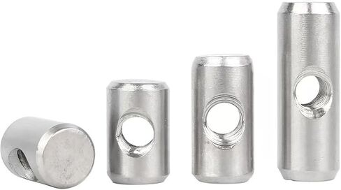 Barrel Bolts,Barrel Bolt Barrel Bolts, M4 M5 M6 M8 Cylindrical Pin Dowel Cross Hole Hammer Embedded Nut for Wood Furniture(5pcs,M4 6x25) in Kuwait