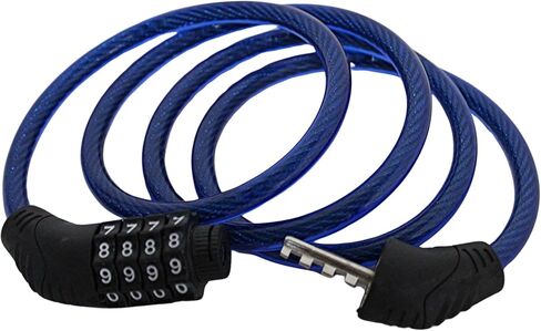 3 Pack Bike Lock Cable 4 Ft Resettable Combination Bicycle Lock 8mm Steel for Bikes Scooters Gates Outdoor Use Blue in Kuwait