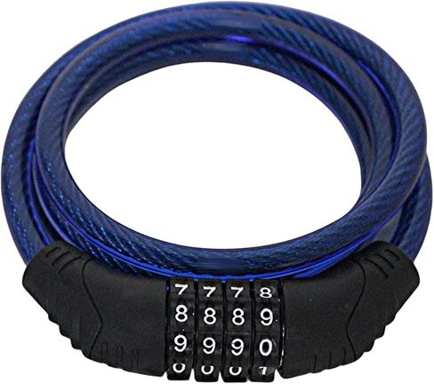 3 Pack Bike Lock Cable 4 Ft Resettable Combination Bicycle Lock 8mm Steel for Bikes Scooters Gates Outdoor Use Blue in Kuwait