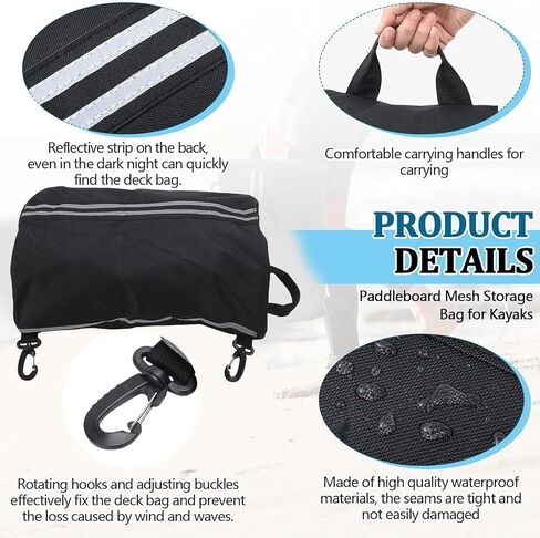 Paddle Board Deck Bag, Paddleboard Storage Dry Bag, Water Proof Deck Bag for Paddle Boards Kayaks, Kayaks Paddleboard Surfboard Accessories Black in Kuwait