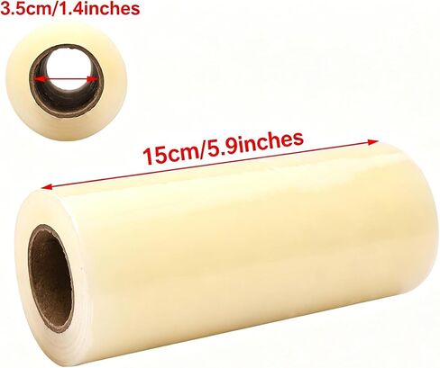 طبقة حذاء شفافة، غشاء حذاء بلاستيكي واسع للاستعمال مرة واحدة بعرض 15/16 سم لآلة تغطية الأحذية، سهلة التركيب وإعادة التعبئة السريعة (2 لفة * 3.5 سم + 15 سم) in Kuwait