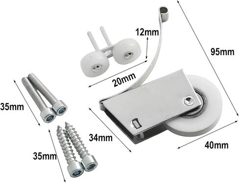 2Set Wardrobe Sliding Door Moving Wheel Hanging Pulley Wheel Furniture Cabinet Door Roller Slide Doors Pulley Hardware in Kuwait