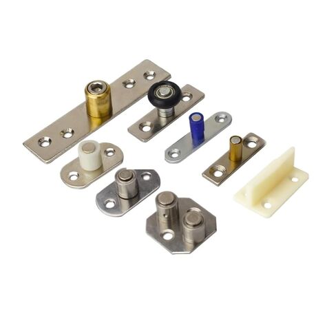 2Pcs Floor Mount Sliding Wooden Door Guide Roller Retainer Top Hung Pivot Brass Wheel Bottom Grooved(A3 12mm) in Kuwait