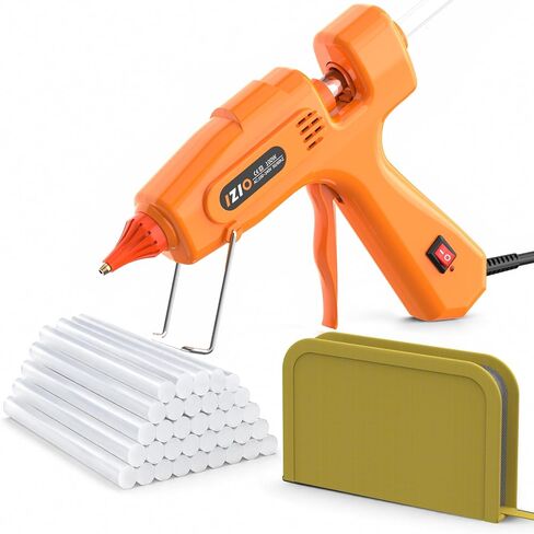 IZIO Full Size Hot Glue Gun Kit with 21 Glue Sticks(7/16")& Equipped with a detachable anti scald nozzle-100W Fast Heating,Cloth bag,Non-Drip Design | Safe Switch & Ergonomic Grip orange mini gluegun in Saudi Arabia
