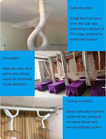 Universal Flexible Hose Dust Collection Hood for Laser Welding Fume Extraction, Includes Valve & Circular Nozzle, 5 x 200cm (2 x 78.7), Ideal for Laboratories in Kuwait
