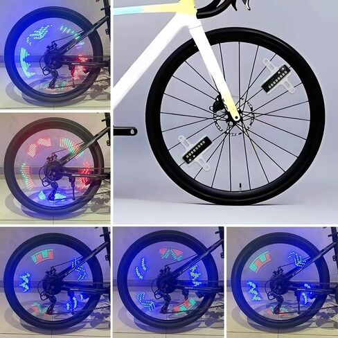 Bike Spoke Lights, Waterproof Bicycle Wheel Lights for Night Riding, Motion Sensor & Light Sensor, 32 Safety Lighting Modes, 2 Sets Bicycle Wheel Lights, Auto & Manual Dual Switch, Rechargeable in Saudi Arabia