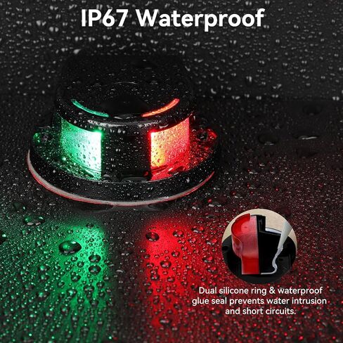 ضوء ملاحة القارب، ضوء قوس القارب 12 فولت، IP67 مقاوم للماء باللون الأحمر والأخضر أضواء القوس LED البحرية، أضواء الملاحة البحرية للقوس والستيرن، للعائم، قوارب الصيد، اليخوت، التزلج على الجليد in Kuwait