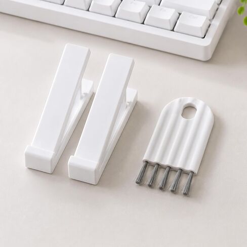 3PCS Quick Install Mechanical Keyboard Riser Stands with Mini Gap Dust Brush, Ergonomic Keyboard Support for Office Gaming Desks, White in Kuwait