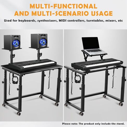 Pro Piano Stand Keyboard Stand for 49 54 61 88 Key, Heavy Duty Piano Table Synth Stand, Professional DJ Keyboard Table, Recording Studio Workstation in Kuwait