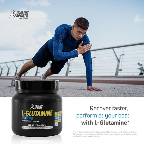 L-Glutamine Premium Powder - 6,000 mg per Serving for Muscle Recovery - Unflavored, Vegan, Non-GMO, Gluten-Free, Dairy-Free, 40 Servings for Improved Performance and Faster Recovery in Saudi Arabia