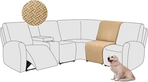 ALIECOM 100% Waterproof Recliner Sectional Couch Covers L Shape Stretch Corner Reclining Sectional Sofa Cover Washable Recliner Slipcover Protector for Dog Pet (5 Seat and 1 Console, Dark Grey) in Saudi Arabia