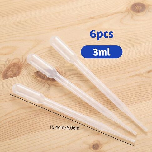 Plastic Beaker Set, 6 Sizes Low Form Measuring Graduated Polypropylene Beakers in 500 ml, 250 ml, 200 ml, 100 ml, 50 ml, 25 ml for Laboratories, Classrooms or Home Use with 6 Plastic Droppers in 3 ml in Kuwait