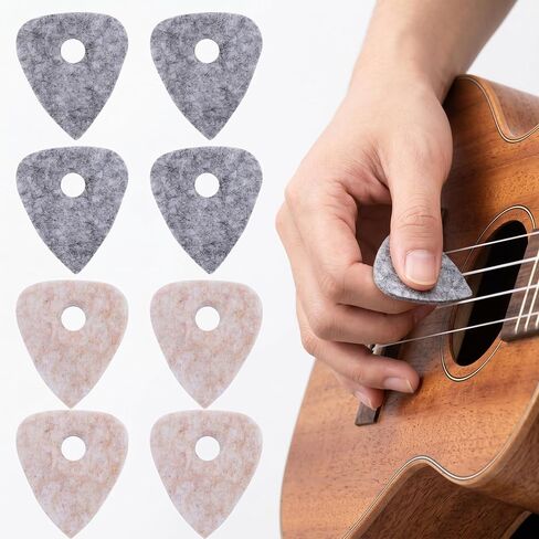 8 قطع من اختيارات القيثارة من اللباد، ملحقات آلة موسيقية رفيعة للغاية من Tetrachord، تصميم مريح واسع الفم in Kuwait