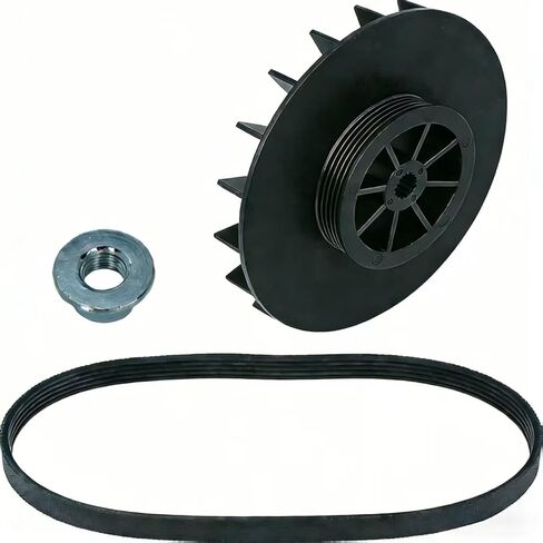 بكرة محرك WH03X32217 1/2 HP مع صامولة وحزام محرك WH01X24180 متوافق مع قطعة استبدال غسالة GE WH07X24182، WH49X25377، 4975025، 4455970 AP7018598، PS16554753 in Kuwait