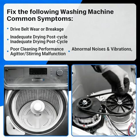 بكرة محرك WH03X32217 1/2 HP مع صامولة وحزام محرك WH01X24180 متوافق مع قطعة استبدال غسالة GE WH07X24182، WH49X25377، 4975025، 4455970 AP7018598، PS16554753 in Kuwait