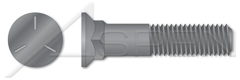 (350 pcs) 1/2"-13 X 1-3/4", Plow Bolts, Flat Head, #3 Head, Grade 5 Steel, Plain in Kuwait