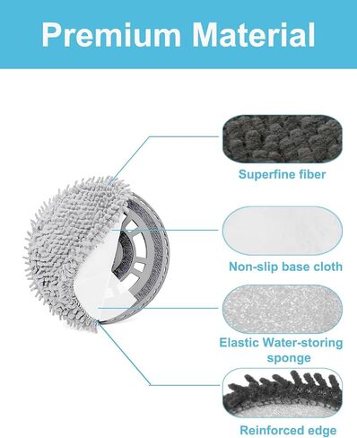 12 قطعة من وسادات الممسحة لـ ECOVACS DEEBOT X1 Omni/X1 Turbo/T20 Omni/T10 Omni/X2 Omni/T30S/N30 Pro Omni/N30 Omni/T30S AI/T30S Pro/T30S CARE/T50 OMNI/T50 PRO OMNI/T50 MAX PRO Omni Robot Vacuum، قابل للغسل in Kuwait