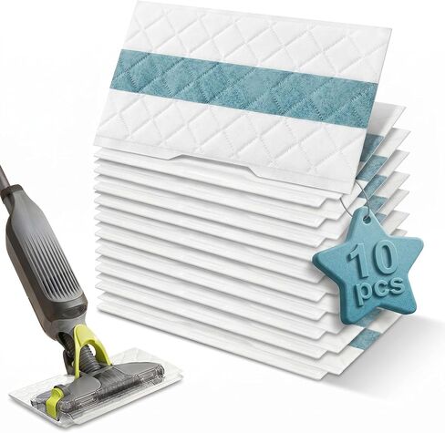 Disposable Replacement Pads for Shark Vacmop Pro,10-Pack Refills Compatible with VM252, VM200, VM250, VM251, VM190, VM200C, VM252C, QM250, VC205 for All Hard Floors in Saudi Arabia