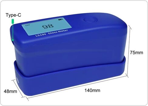 مقياس لمعان رقمي 0-200G، جهاز قياس لمعان أسطح الطلاء المحمول 60 درجة، نطاق القياس: 0-200GU، الدقة: 1GU، مقياس لمعان LCD رقمي بزاوية واحدة in Kuwait