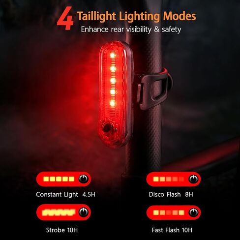 15 مصباح LED 2400 لومن للدراجة، مصابيح دراجة قابلة لإعادة الشحن USB 4800 مللي أمبير في الساعة للركوب الليلي، مصباح أمامي للدراجة بشعاع عريض 150 درجة، 4+4 أوضاع إضاءة IPX6 شريط إضاءة مقاوم للماء لدراجة Ebike Scooter MTB in Kuwait