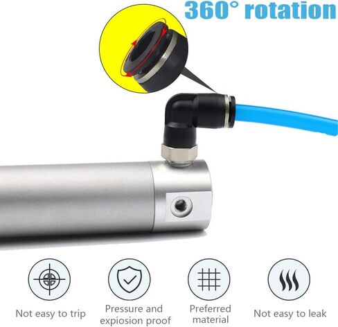 10PCS Pneumatic Male Elbow 3/8" Tube OD x 1/4" NPT Thread Push to Connect Air Fittings,90 Degree Quick Connector for Air Compressor Air Horn Air Bag in Kuwait