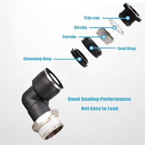 10PCS Pneumatic Male Elbow 3/8" Tube OD x 1/4" NPT Thread Push to Connect Air Fittings,90 Degree Quick Connector for Air Compressor Air Horn Air Bag in Kuwait