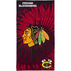 Northwest NHL Chicago Blackhawks Psychedelic Beach Towel, Cotton Polyester Blend Lightweight Bath, Pool, Swim, Travel Fan Gear, 30 x 60 Inch in Kuwait