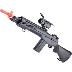 Evike Airsoft - AGM M14 SOCOM Spring Powered Airsoft Rifle Package (Color: Black) in Kuwait