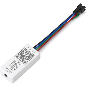 وحدة تحكم SEZO WS2812B بلوتوث LED 600 بكسل/منفذ SP611E التحكم في مزامنة الموسيقى لـ WS2811 WS2812 SM16703 UCS1903 شريط LED ملون قابل للعنونة بإضاءة بكسل DC5V~24V APP/IR للتحكم عن بعد in Kuwait
