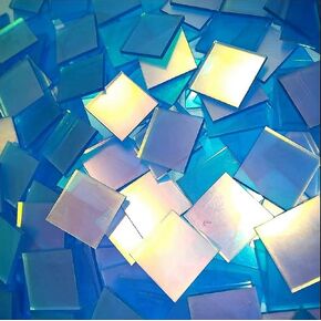 100pcs Mini Holographic Acrylic Blocks 1/8" Thick, Rainbow Acrylic Sheet Plexiglass Sheets 1x1 inch for DIY Crafts, Art Deco, Light & Shadow Artwork in Saudi Arabia