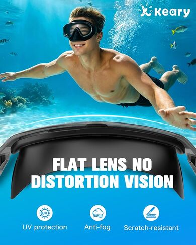 Keary Youth Adult Swimming Goggles with Nose Cover Anti-fog Pool Water Goggles with Clip in Back UV Protection Clear Vision in Kuwait