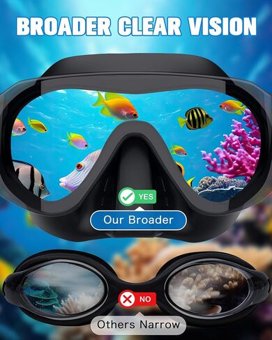 Keary Youth Adult Swimming Goggles with Nose Cover Anti-fog Pool Water Goggles with Clip in Back UV Protection Clear Vision in Kuwait