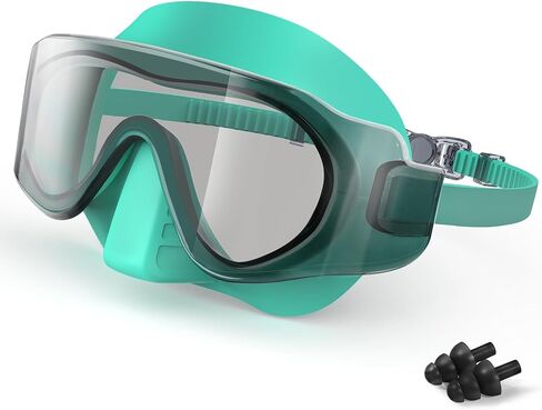 Keary Youth Adult Swimming Goggles with Nose Cover Anti-fog Pool Water Goggles with Clip in Back UV Protection Clear Vision in Kuwait