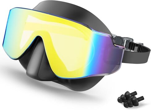 Keary Youth Adult Swimming Goggles with Nose Cover Anti-fog Pool Water Goggles with Clip in Back UV Protection Clear Vision in Kuwait
